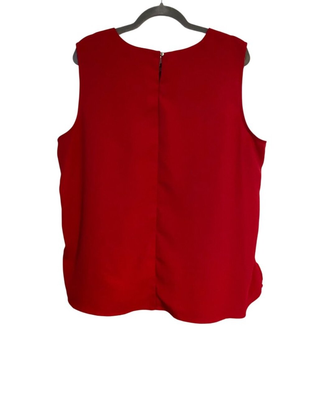 Liz Claiborne Women's XXL Red Sleeveless Blouse Ruffle Front Career Office - Picture 2 of 9